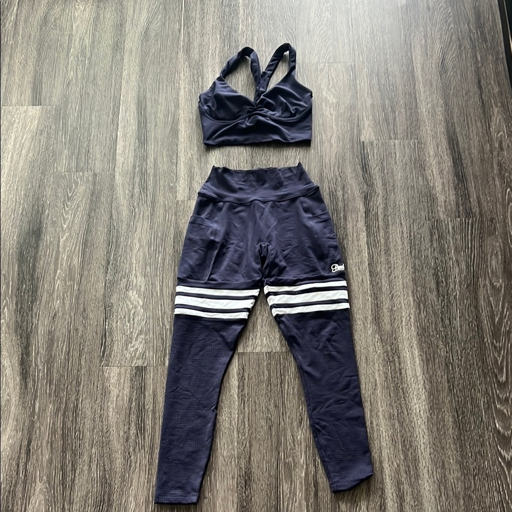 Bombshell Sportswear Navy and White Set